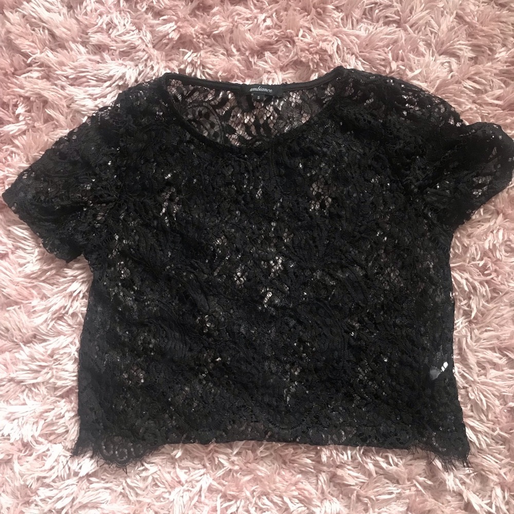 Black Lace Crop Top
